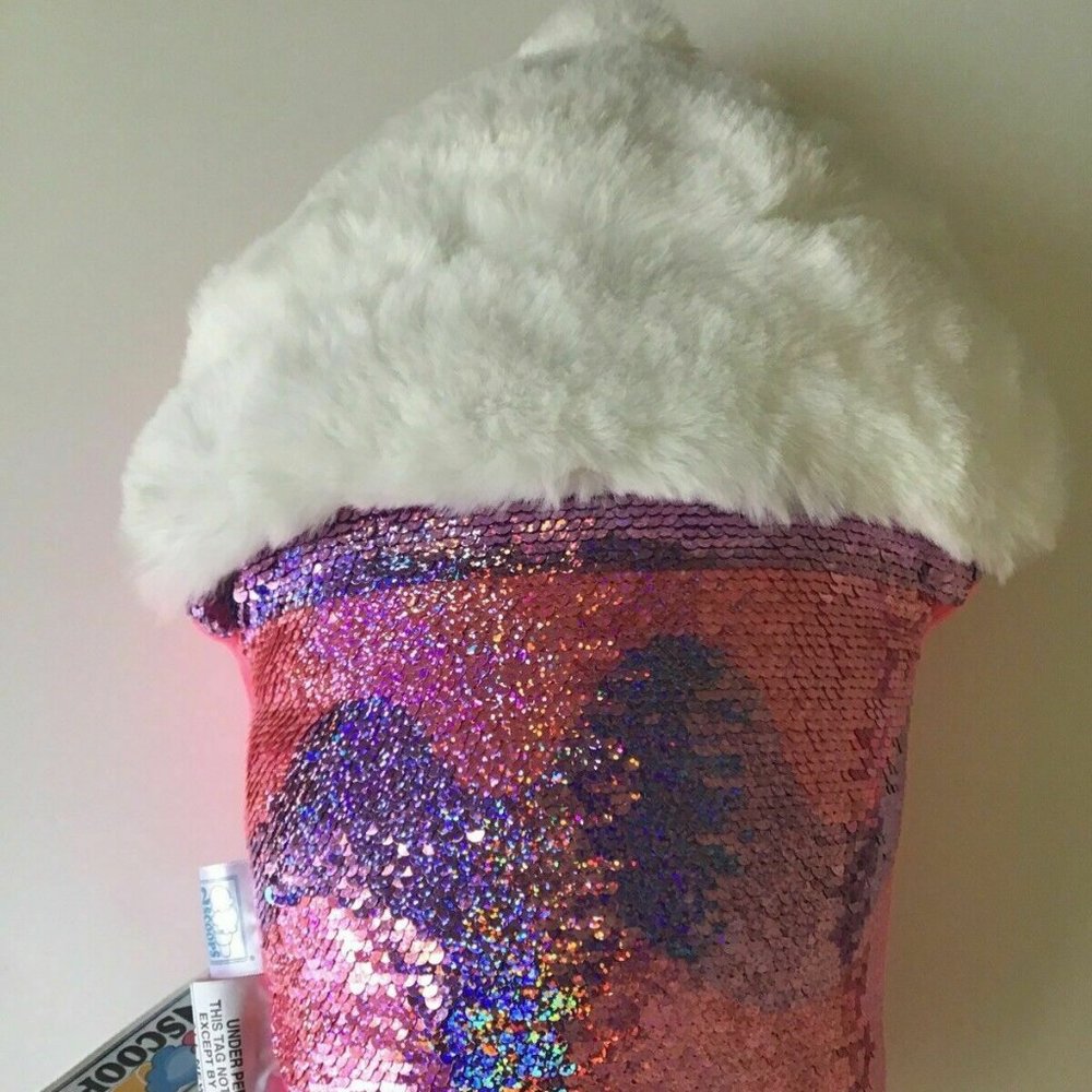 2 Scoops- Latte Sequin Plush Pillow